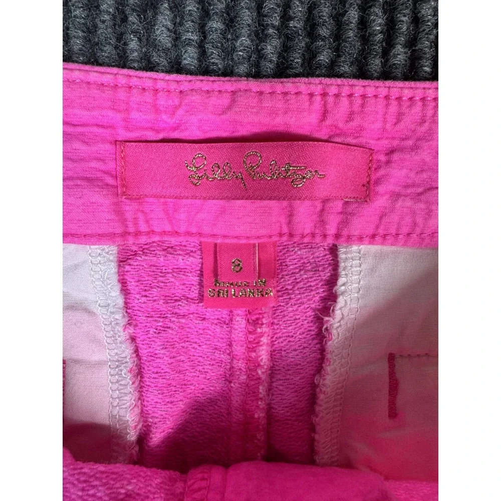 Lilly Pulitzer Shorts Womens 8 34 Hot Pink Buttercup Knit Scalloped 5